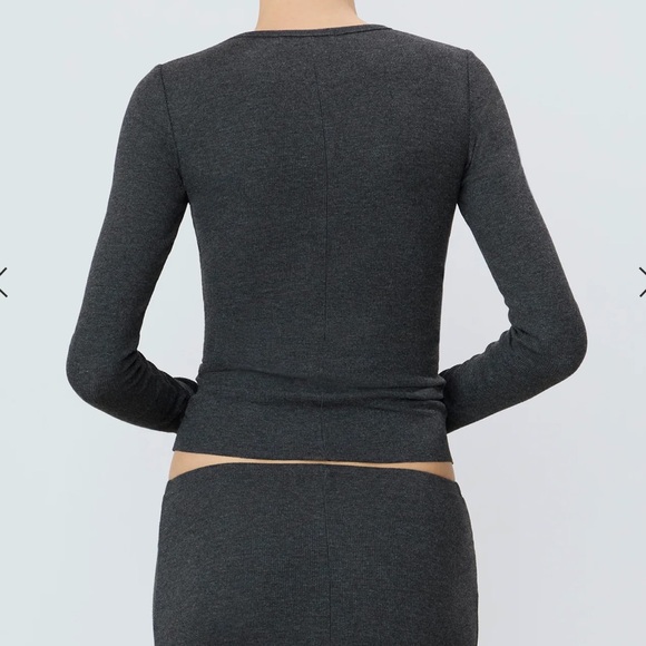 Eterne Loungewear Set Pants And Long-Sleeve T-Shirt Size M Heather Charcoal Grey - Picture 3 of 16